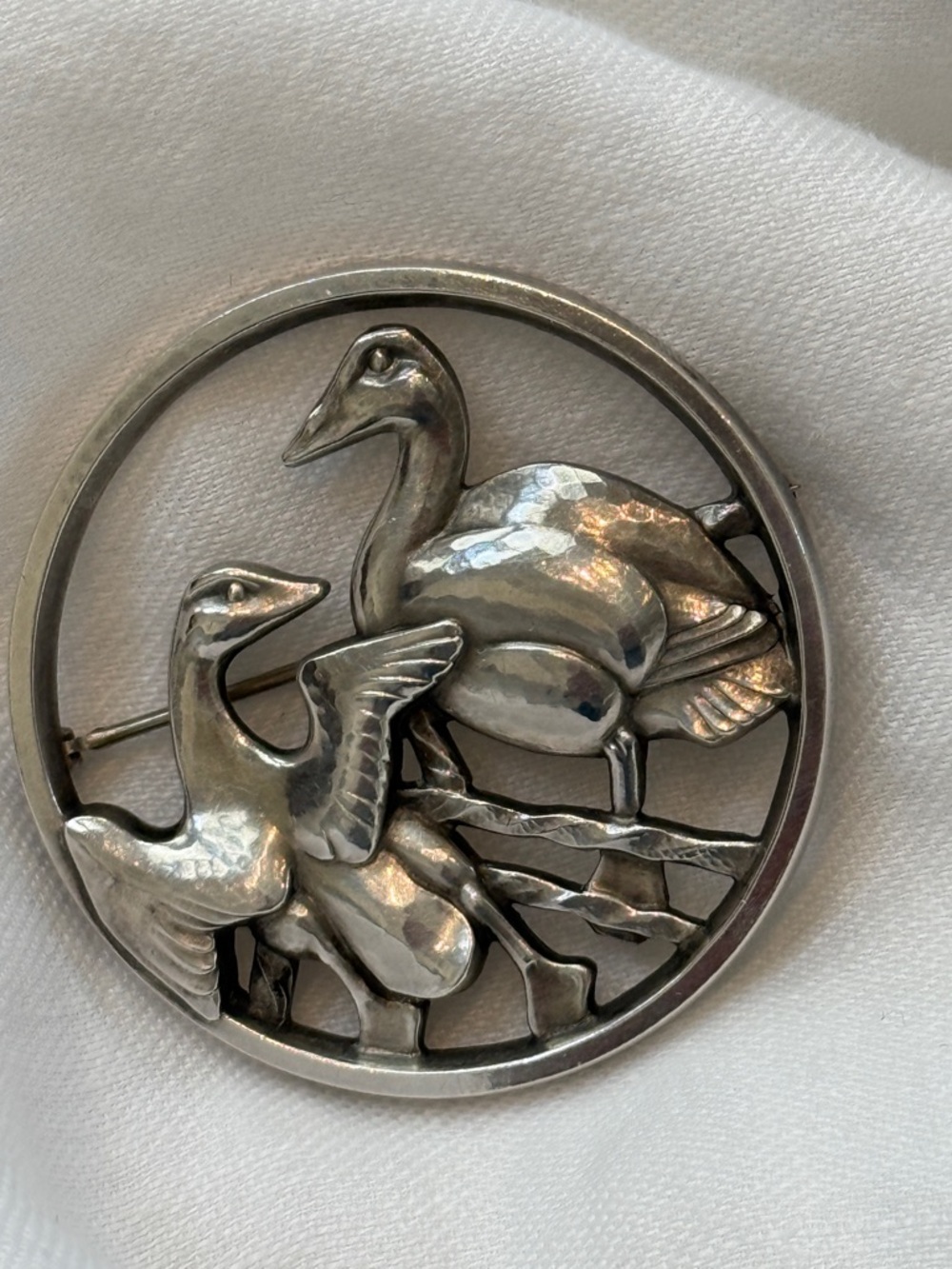 Georg Jensen Sterling silver duck geese brooch pin vintage